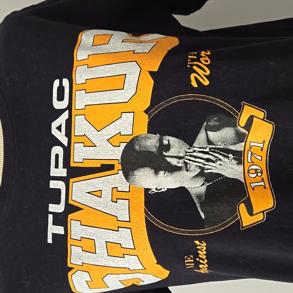 Black Tupac Graphic T-Shirt.  Size Women Xs - Picture 3 of 10